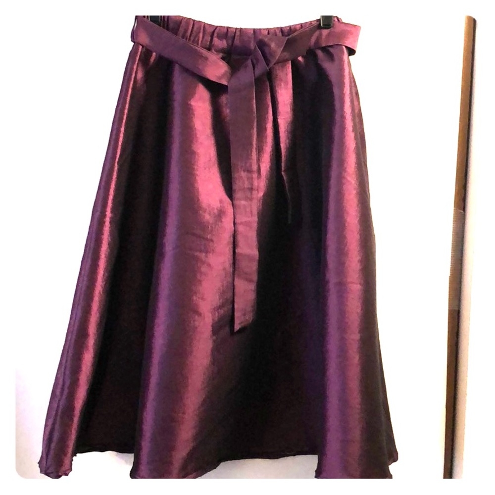 NWOT Shimmery plum midi skirt